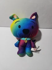 Toy Factory 7” Scooby Doo Chibi Rainbow Tie Dye Colorful Stuffed Plush