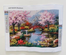 Cherry Blossoms Tree Diamond Art Completed. 30x40cm. A+Seller.