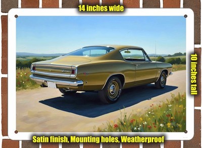Metal Sign - 1968 Plymouth Barracuda Formula S 2 Oil Painting - 14x10