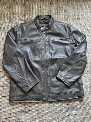 AIM Lederjacke Lammlederjacke Gr. L 50 weiches Leder Bikerjacke anthrazit