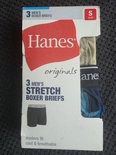 Hanes Originals 3 Pack Stretch Boxer Briefs Modern Fit Size Small Breathable