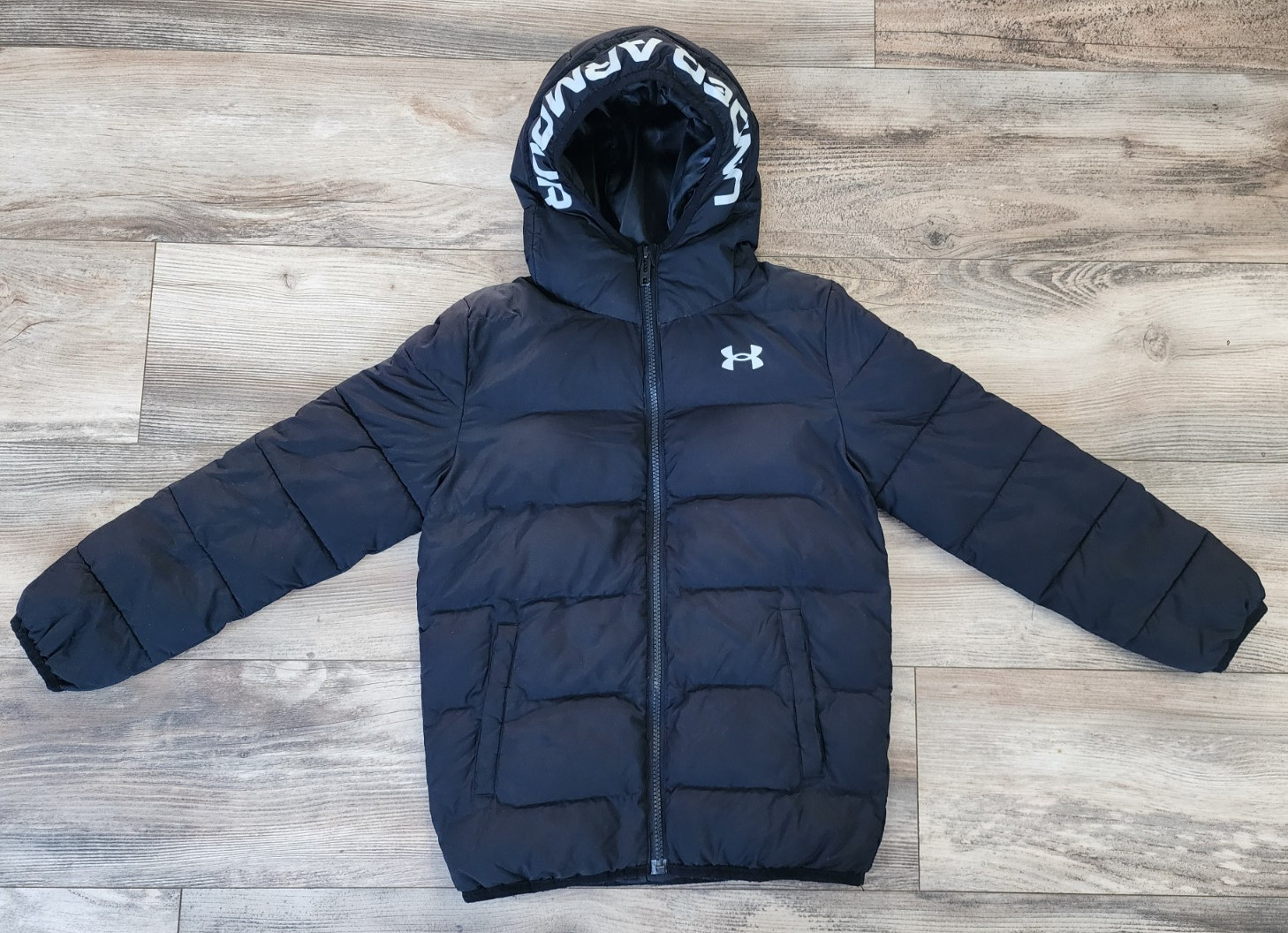 Under Armour Black Hooded Pronto Puffer Jacket | Youth Small