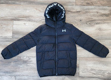 Under Armour Black Hooded Pronto Puffer Jacket  Youth Small  Mid Weight