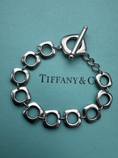 Tiffany & Co Fine Silver Round Cushion Medium Bracelet 7.5” UK ASSAY 