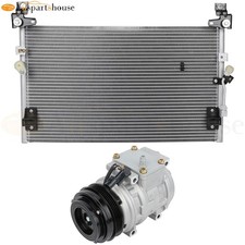 Aluminum Condenser & AC Compressor Cooling Kit For 1998-04 Toyota Tacoma 2.4L
