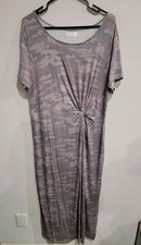 MAURICES 24/7 Round Neck Knot Front Mauve Camo Print Maxi Dress Women's Size XL