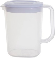 Whitefurze Slimline Easy Pour Plastic Fridge Door Jug with Water Squash 1.5L
