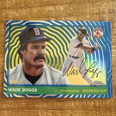 Wade Boggs 2025 Topps Chrome Platinum Anniversary Blue Vibrations 026/150 #302
