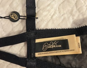 Dita Von Teese Lurex Lace Unlined UW Bra Black Size 32C Burlesque Hollywood