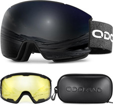 Magnetic Interchangeable Ski Goggle Set 2 Lens, Anti-Fog UV Protection Men Women