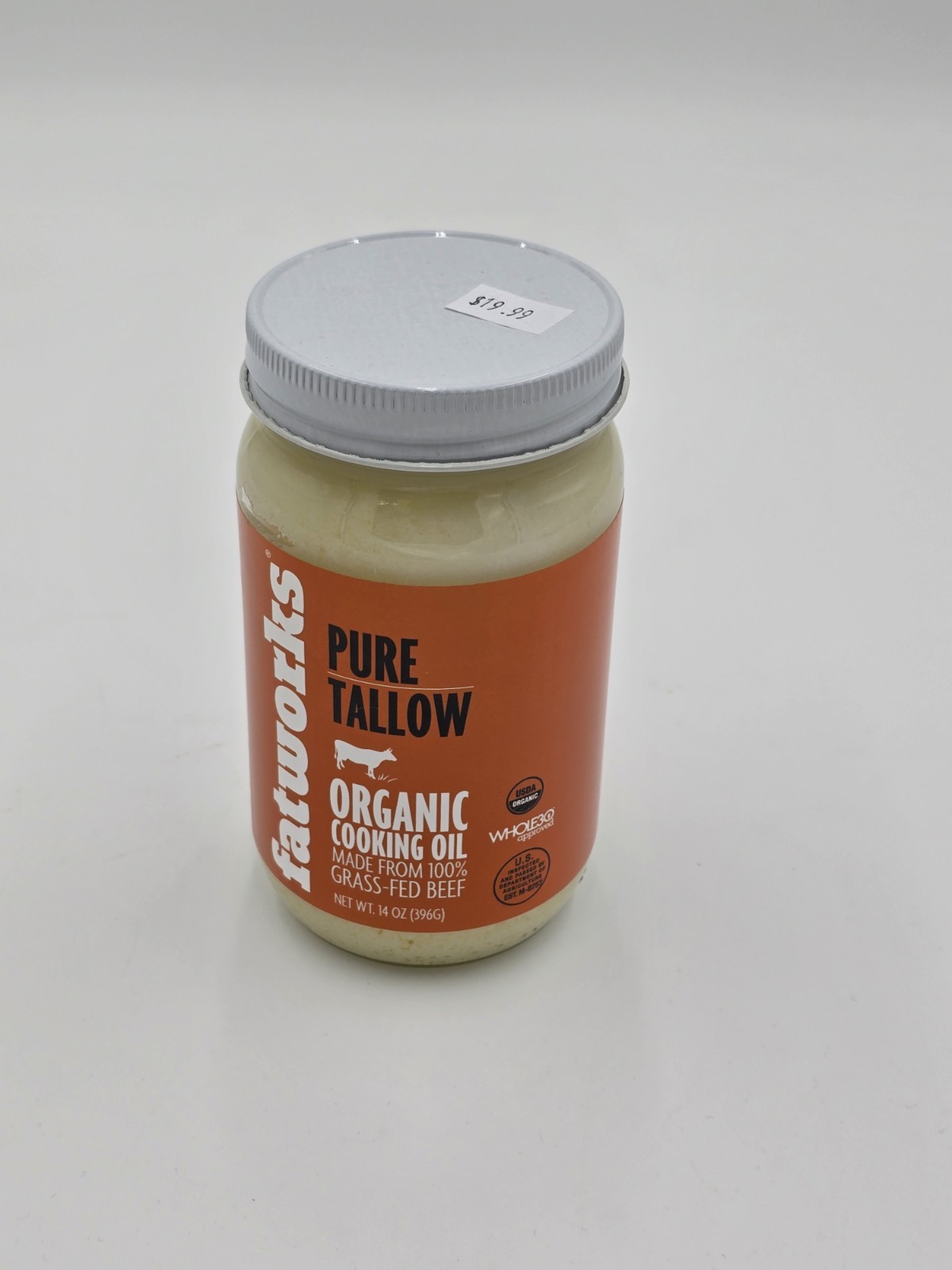 Organic Grass-Fed Beef Tallow, Certified Organic Non-Gmo Pasture-Raised Beef ...