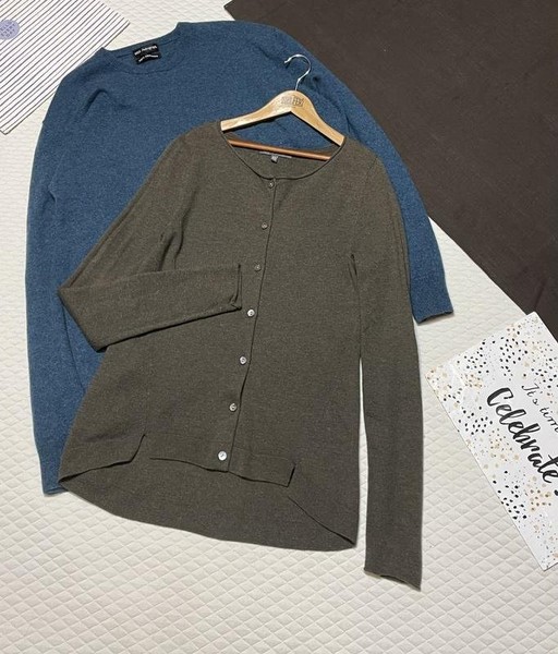 Women Laura Ashley Sweater Khaki Cashmere 44