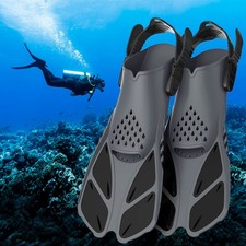 Silicone Diving Fins Adjustable Buckles Swimming Flippers for Adult Men Womens