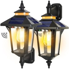 2 Pack Solar Wall Lantern Lights Outdoor with 3 Lighting Modes, Motion Sensor Wa