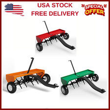 40/48-Inch Tow Behind Lawn Plug Aerator w/Universal Hitch 150Lb Weight Tray,Farm