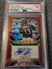 2021 Panini Prizm Baseball Ke'Bryan Hayes- ROOKIE AUTO- RED SHIMMER 1/7- PSA 9