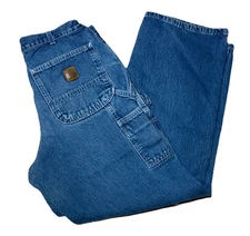 Vintage Carhartt Carpenter Jeans Men’s Size 32x30 Blue Denim Workwear Dungaree