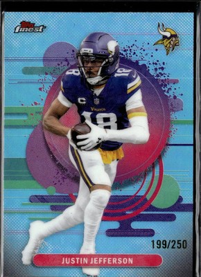 Justin Jefferson 2025 Topps Finest Light Blue Refractor 199/250 Vikings