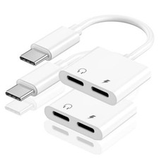 Apple MFi Certified Dual USB C Headphone and Charger Adapter for iPhone 17,