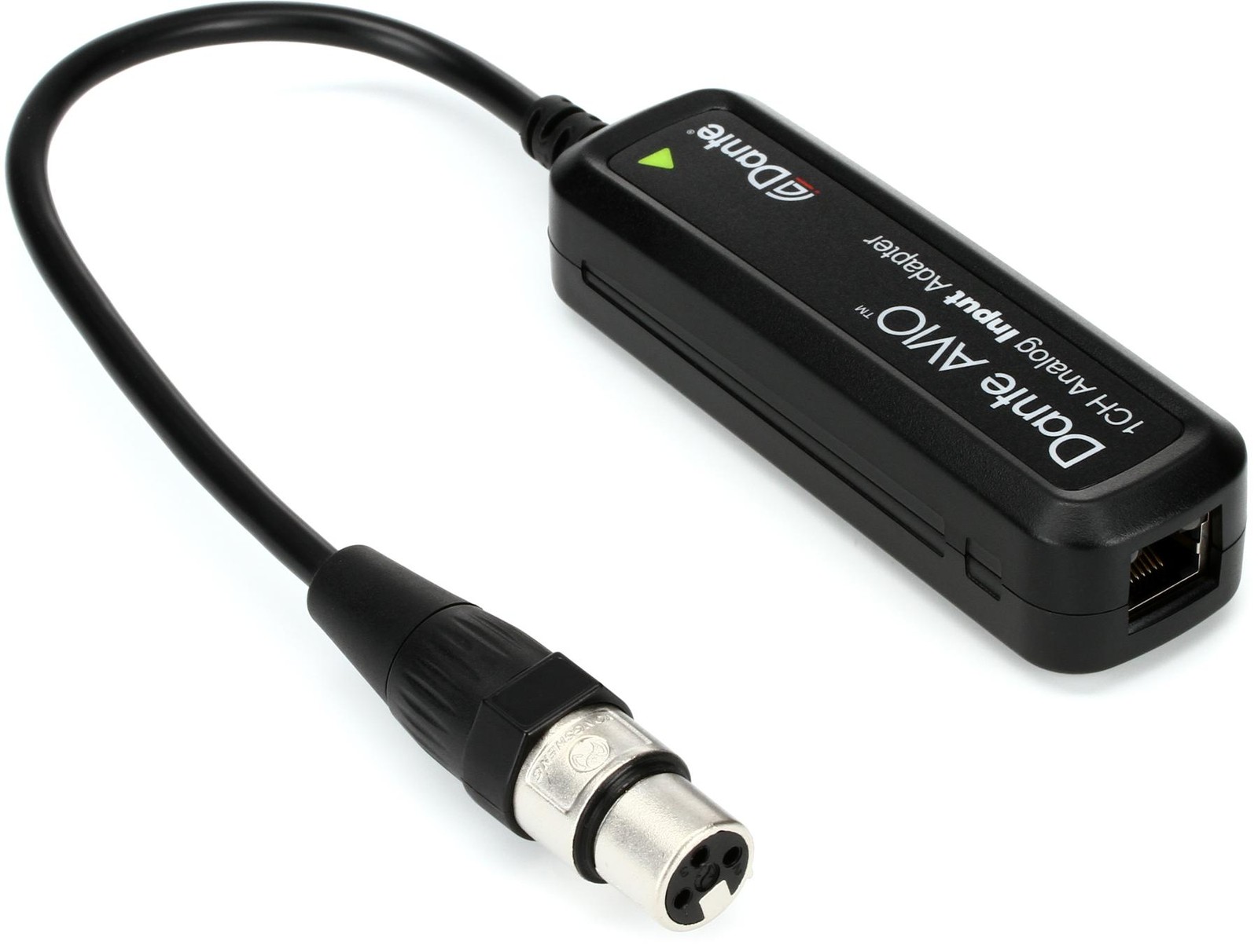 Подключите 1-канальный адаптер аналогового входа AVIO Dante к аудиосистеме