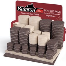 Yelanon Felt Furniture Pads -182 Pcs Premium Felt Pads for Chair Legs Furniture,
