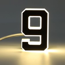 2-Modern LED House Number 9 For Stylish Visibility Enhancements For Home Use