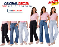 Womens Bootcut Stretch Flare Jeans Denim Slim fit Ladies Bell Bottom Trousers