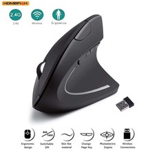 Vertical Ergonomic Wireless Mouse 2.4G 6 Button 1600DPI Adjustable For Laptop