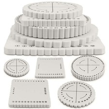 BILLIOTEAM 5 Pieces Braiding Disk Round Square Kumihimo 6 inches, 4 inches