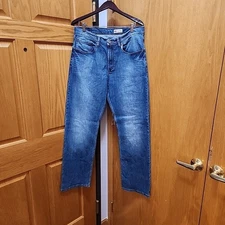 Wrangler Jeans Premium Quality Men Relaxed Boot 34×32 Blue Denim