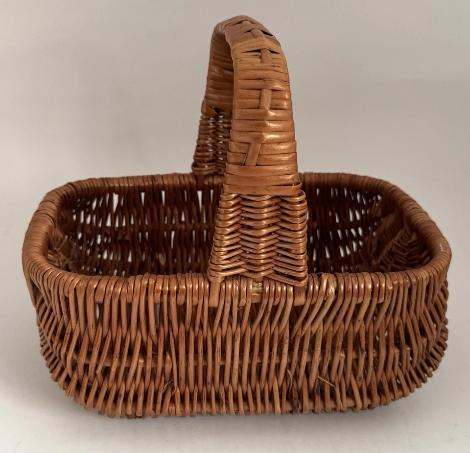 Flechtkorb Bastkorb Weidenkorb Einkaufskorb Geschenkkorb mit Henkel Körbchen - Bild 3 von 4