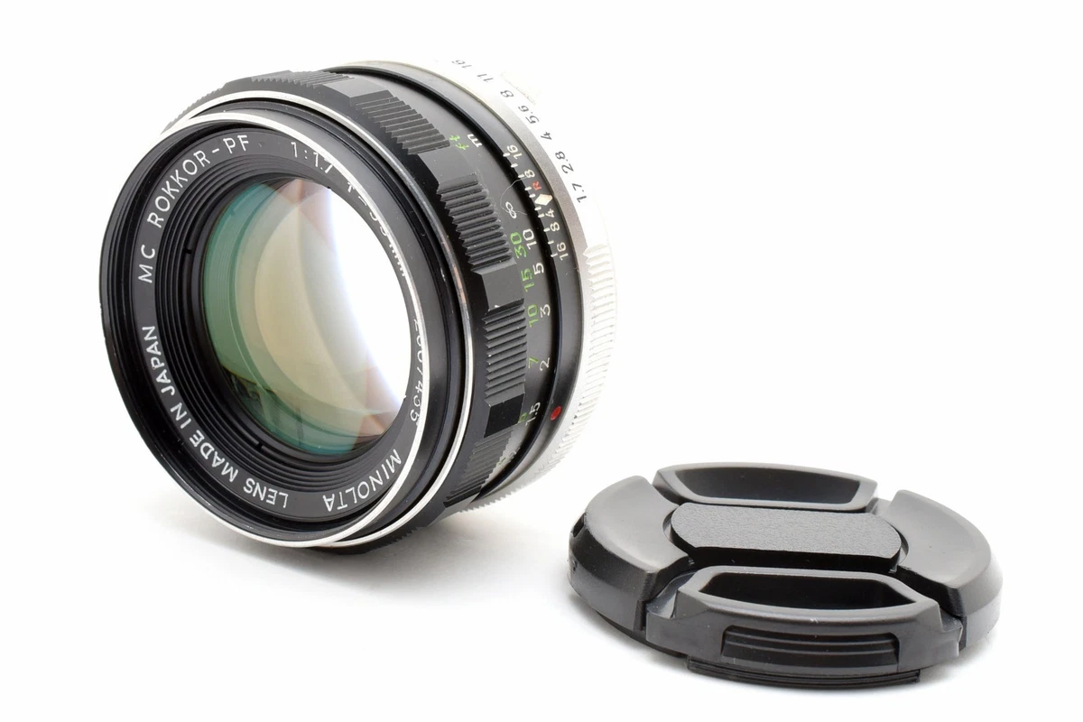 Minolta Rokkor PF 55mm Focal Camera Lenses f/1.7 Maximum Aperture