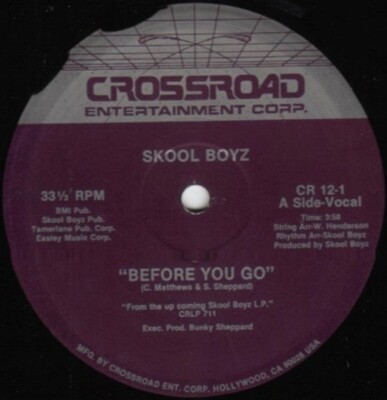 Skool Boyz Before You Go STILL SEALED Vinyl Single 12inch NEW OVP Crossroad