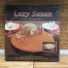 Seville Classics Bamboo Lazy Susan with Swivel Base  21 Inch diameter -  G0