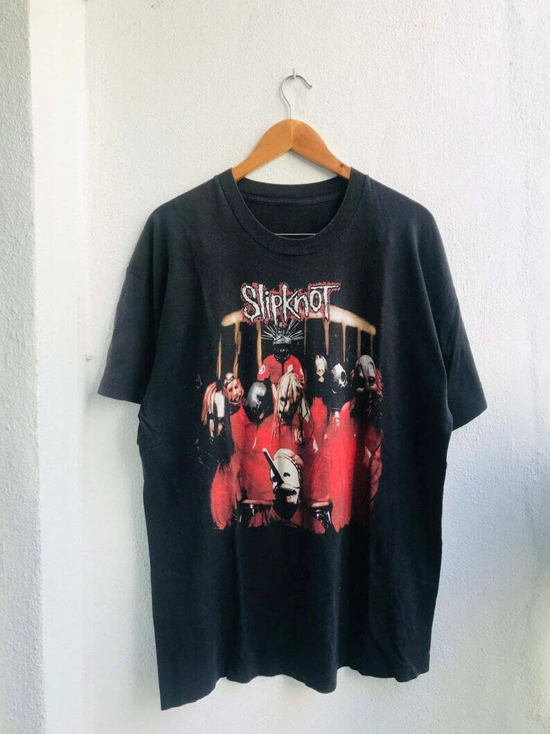 Vintage Slipknot 1999 Album Nu Metal Band T-Shirt Unisex Black Cotton Tee S-5XL