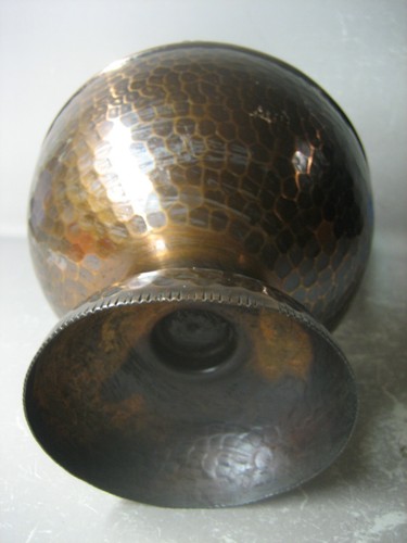 Vintage Antique Hand Made Floral Design Copper Vase - Bild 9 von 11