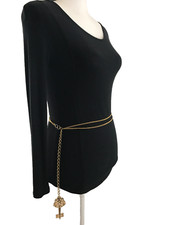 Women's Chain Belt Small-Medium Gold Layered Skeleton Key Retro Metal Ladies