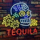Tequila Skull Sugar 20"x16" Neon Light Sign Lamp Bar Open Pub Artwork Real Glass