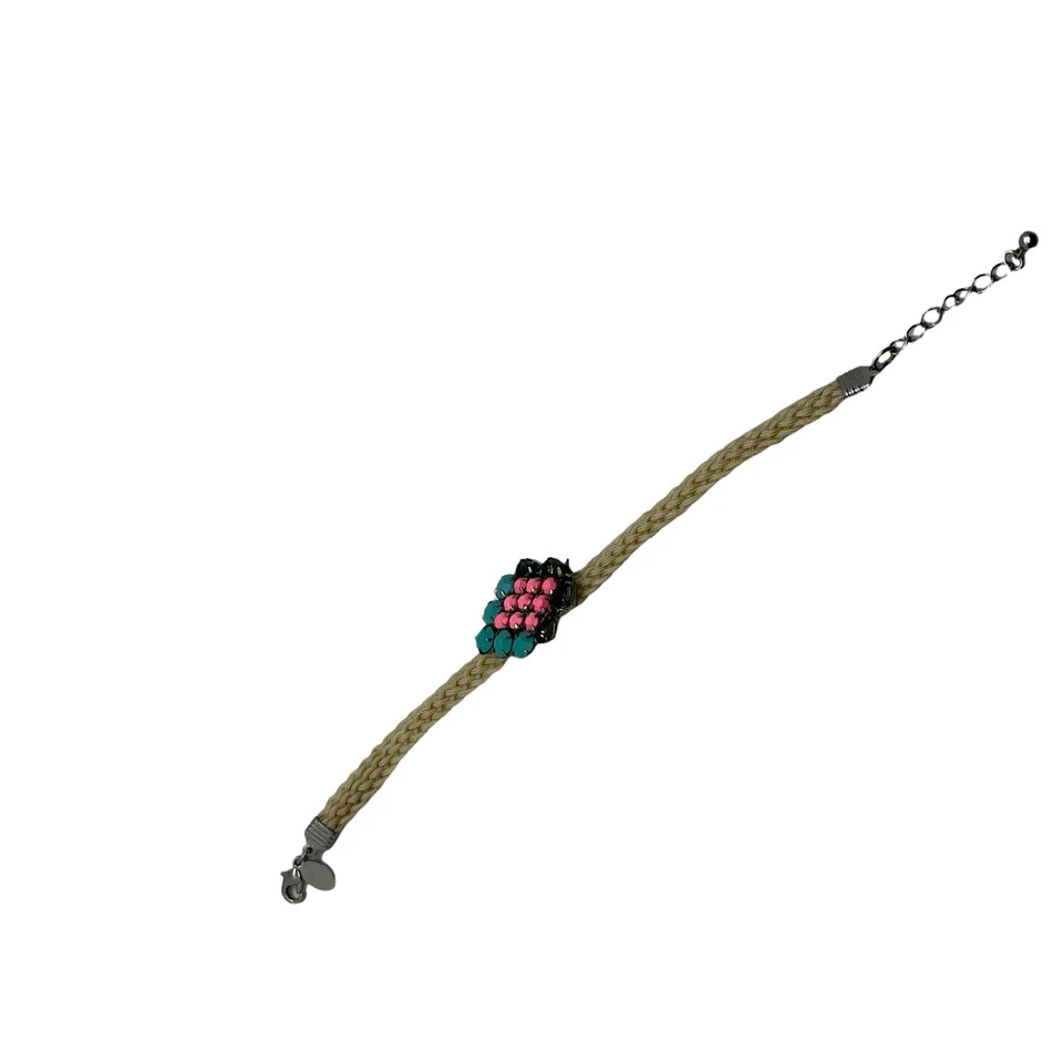 Pulsera Tejida American Eagle Outfitters Mujer Amarillo Plástico Gema Ajustable Foto 2 de 4