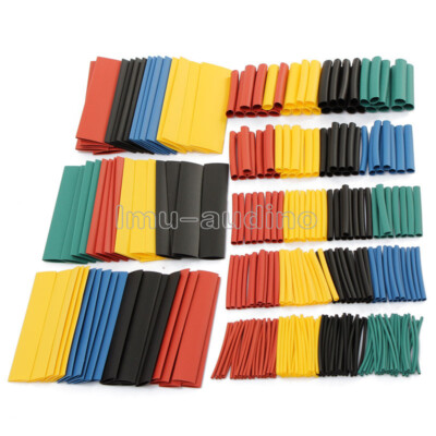 328Pcs 2:1 Polyolefin Heat Shrink Tubing Tube Sleeve Wrap Wire Assortment 8 Size