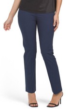  285 NWT Theory Straight Slim Trousers Wool Blend Sea Blue Pants sz 4