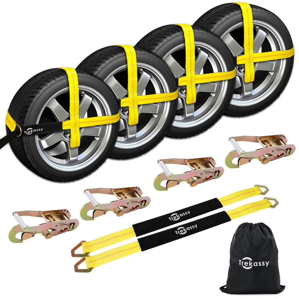 Mytee Products (4 Pack) 2x144 Car Tie Down Straps w/ Ratchet