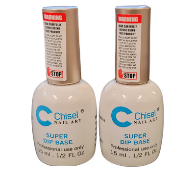 2 Bottles Chisel Super Dip Base for dipping powder (No activator need) 0.5 fl oz