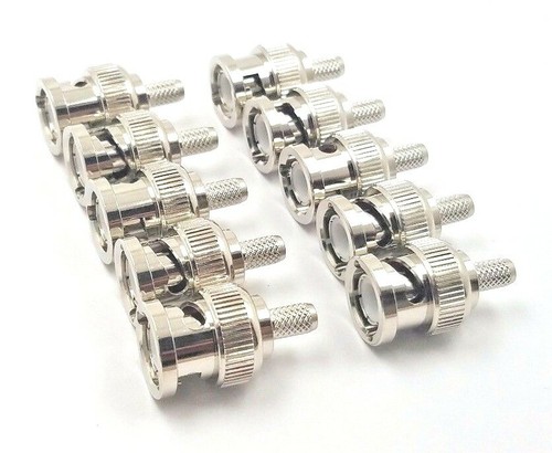 30pcs RF Connector BNC Male Crimp Nickel Plated Body Gold Pin RG58 LMR195 - Picture 6 of 7