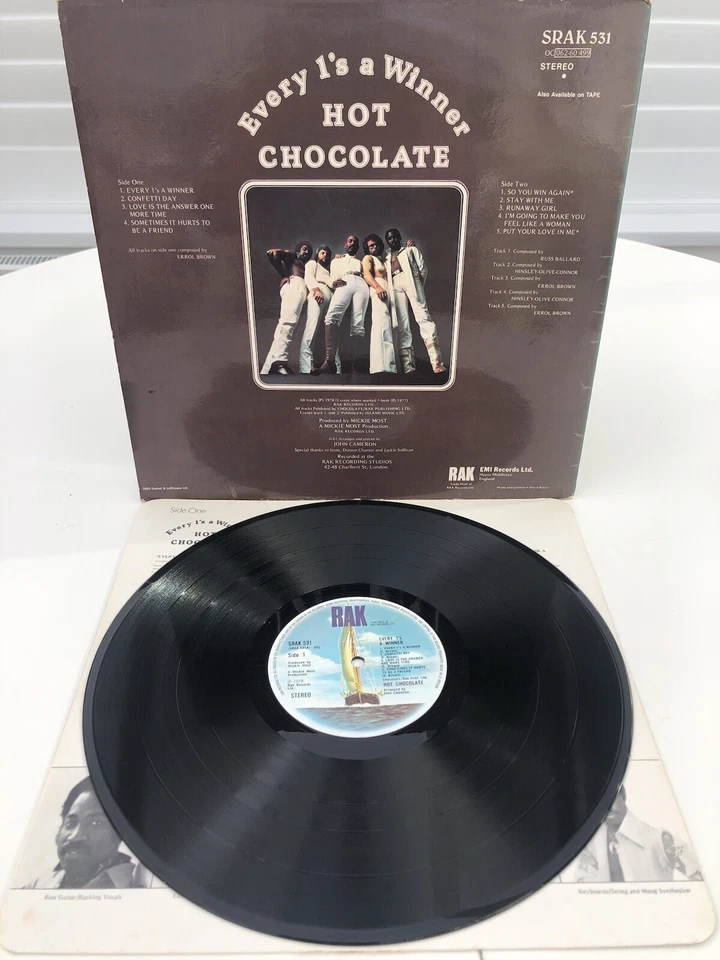 HOT CHOCOLATE EVERY 1’s A WINNER SRAK 531 1978 VINYL LP RECORD  - Image 2 of 4