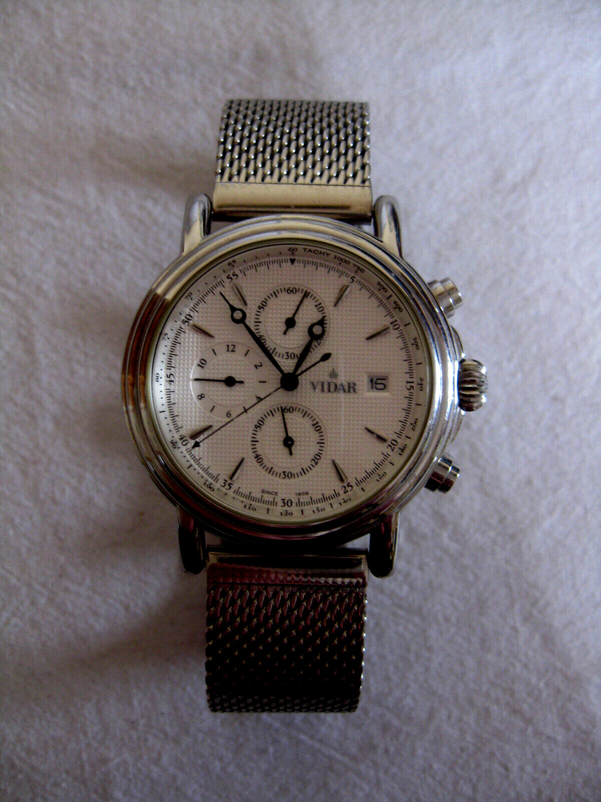 Vidar V139 Schweizer Chronograph Herrenuhr, Modell: Since 1909, 5ATM, Neuwertig