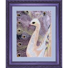 Bead Embroidery kit White peacock DIY Beaded needlepoint Bead stitching Beadwork