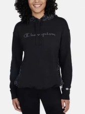 Champion Ladies' Hoodie Jacket Sweatshirt, NEW, Black/Gray, Small