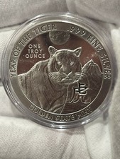 2022 Chinese Lunar Year Of The Tiger 1 oz .999 Fine SILVER Round in a Capsule