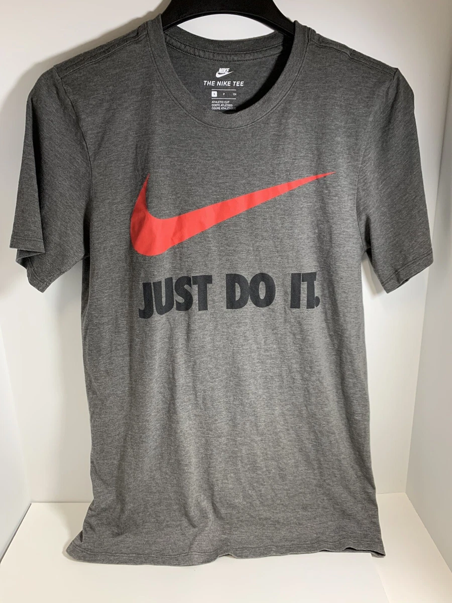 The Nike Tee Just Do It Gray Print T Shirt Top Size Small S P CH